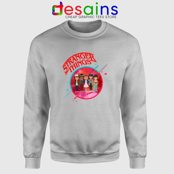 Sweatshirt Sport Grey Stranger Things 3 Angry Custom Sweater Stranger Things