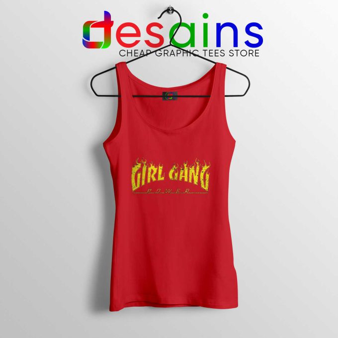 Tank Top Red Girl Gang Girl Power Tank Tops Girl Power Graphic Shirts