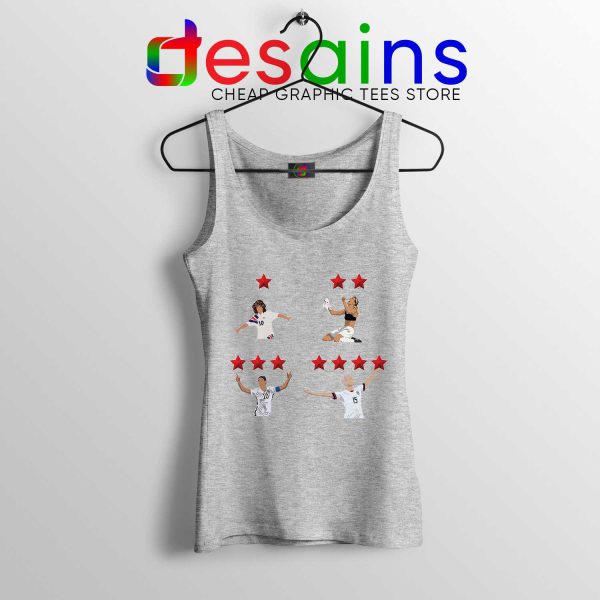 Tank Top Sport Grey Megan Rapinoe USWNT 4 Stars Tank Tops USWNT