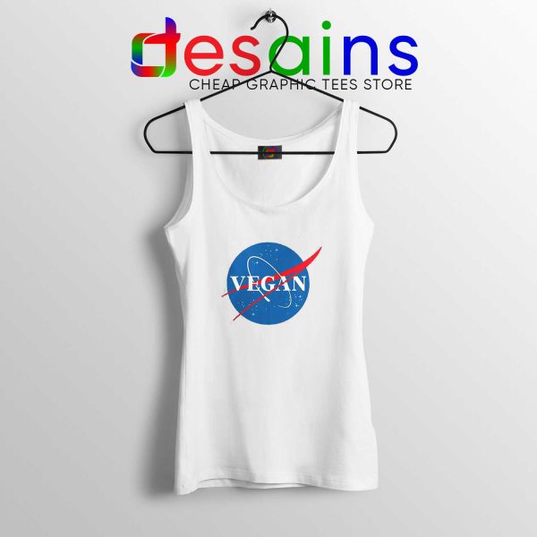 Tank Top White Vegan Nasa Logo Cheap Tank Tops Veganism Shirt