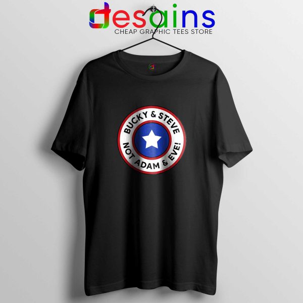 Tee Shirts Black Bucky and Steve Not Adam and Eve Captain America