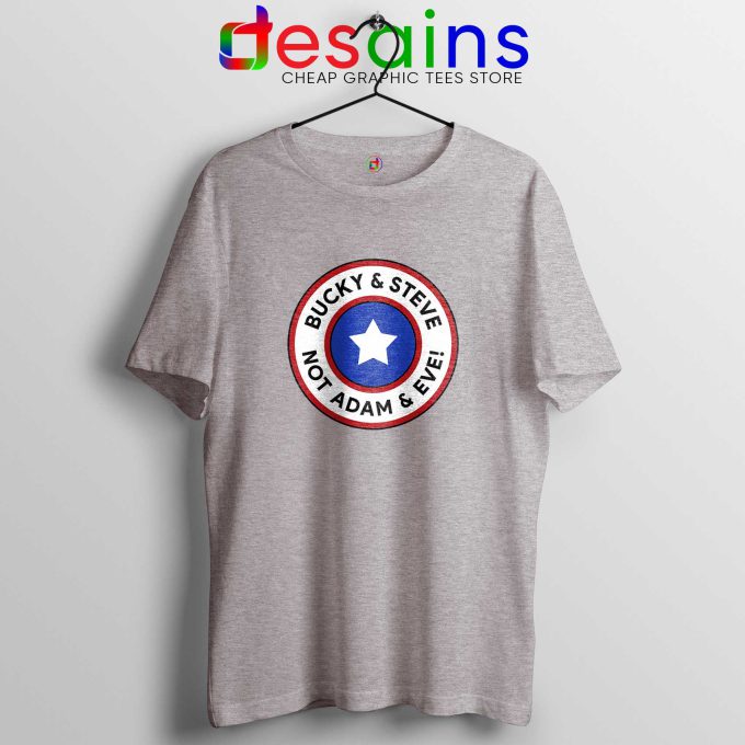 Tee Shirts Sport Grey Bucky and Steve Not Adam and Eve Captain America