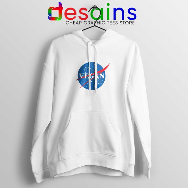 Vegan Nasa Logo White Hoodie Veganism Shirt Hoodies Adult Unisex