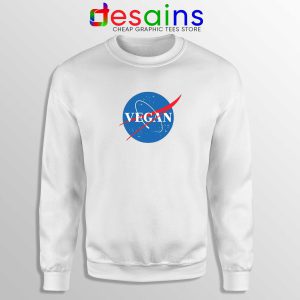 Vegan Nasa Logo White Sweatshirt Veganism Cheap Crewneck Sweater