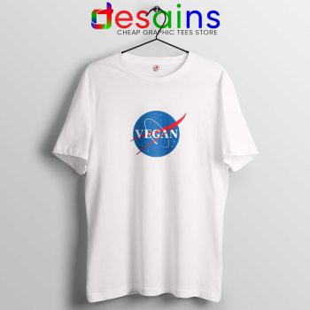 Vegan Nasa Logo White Tee Shirt Veganism Tshirt Nasa Size S-3XL