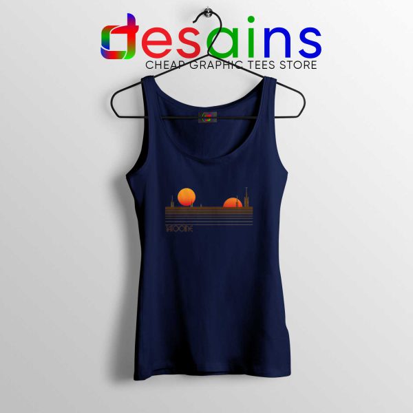 Visit Tatooine Sahara Navy Blue Tank Top Cheap Graphic Tanks Star Wars