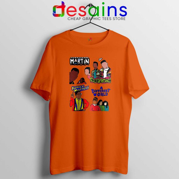 90s Martin Sitcom Mashup Orange Tshirt Cheap Graphic Tee Shirts Martin