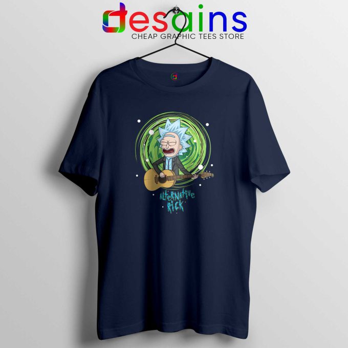 Alternative Music Rick Navy Tshirt Rick and Morty Cheap Graphic Tee Shirts