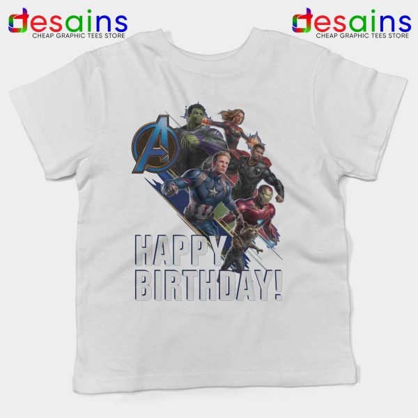 Avengers Endgame Birthday Kids White Tshirt Avengers Poster Youth Tees