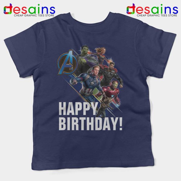 Avengers Endgame Birthday Navy Blue Kids Tshirt Avengers Poster Youth Tees