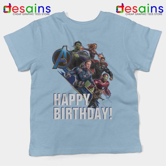 Avengers Endgame Birthday Sky Blue Kids Tshirt Avengers Poster Youth Tees