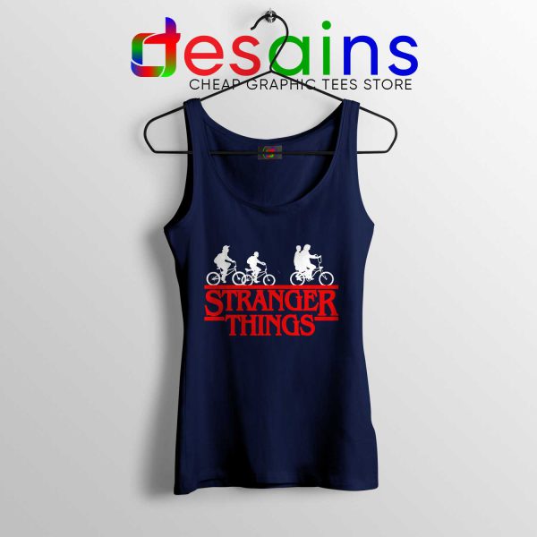 Bikes Stranger Things Navy Tank Top Cheap Stranger Things Tank Tops