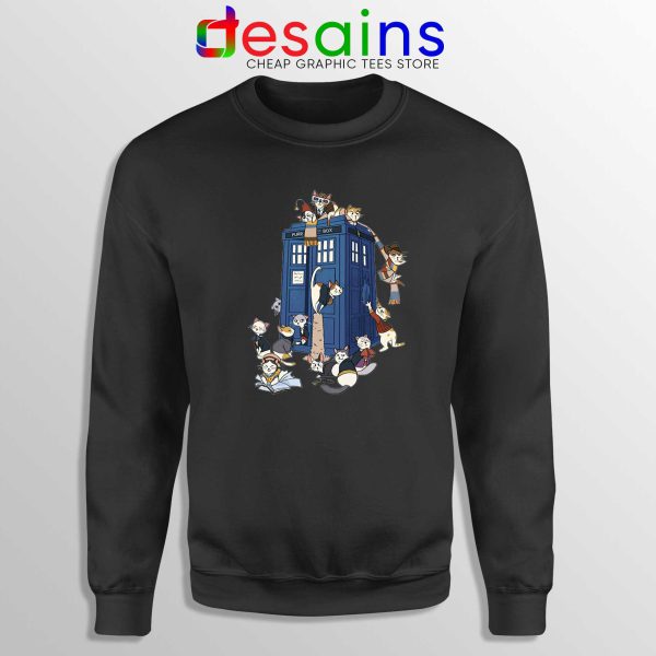 Doctor Who Cats Tardis Black Sweatshirt Doctor Mew Crewneck Sweater