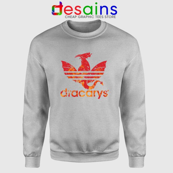 Dracarys GOT Adidas Sport Grey Sweatshirt Crewneck Game of Thrones