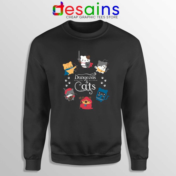 Dungeons and Cats Sweatshirt Cheap Crewneck Dungeons and Dragons