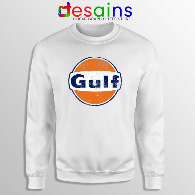 Gulf Racing Retro White Sweatshirt Cheap Gulf Oil Logo Sweater