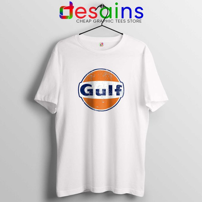 Gulf Racing Retro White Tshirt Gulf Oil Logo Cheap Tee Shirts