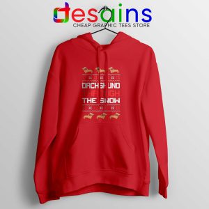 Hoodie Red Dachshund Through The Snow Cheap Hoodies Dog Christmas