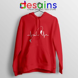 Hoodie Red Fishing Heartbeat Cheap Graphic Fishing Hoodies Fisherman