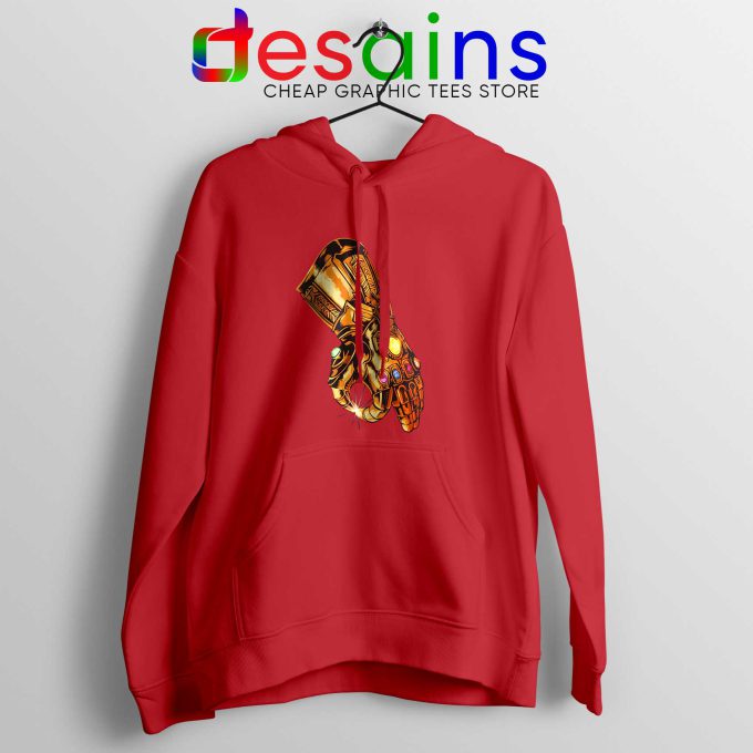 Hoodie Red Infinity Gauntlet Thanos Gold Cheap Hoodies Avengers Endgame