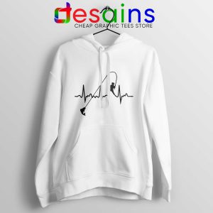 Hoodie White Fishing Heartbeat Cheap Graphic Fishing Hoodies Fisherman