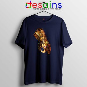 Infinity Gauntlet Thanos Gold Navy Tshirt Cheap Tees Avengers Endgame