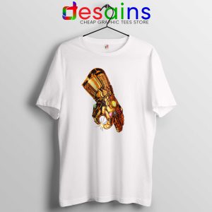 Infinity Gauntlet Thanos Gold White Tshirt Cheap Tees Avengers Endgame