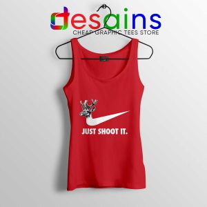 Just Shoot It Deer Red Tank Top Just Do it Hunting Gear Tank Tops