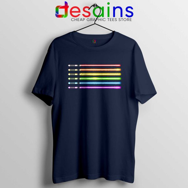 LGBT Flag Light Swords Saber Navy Tshirt Star Wars Pride Tee Shirts