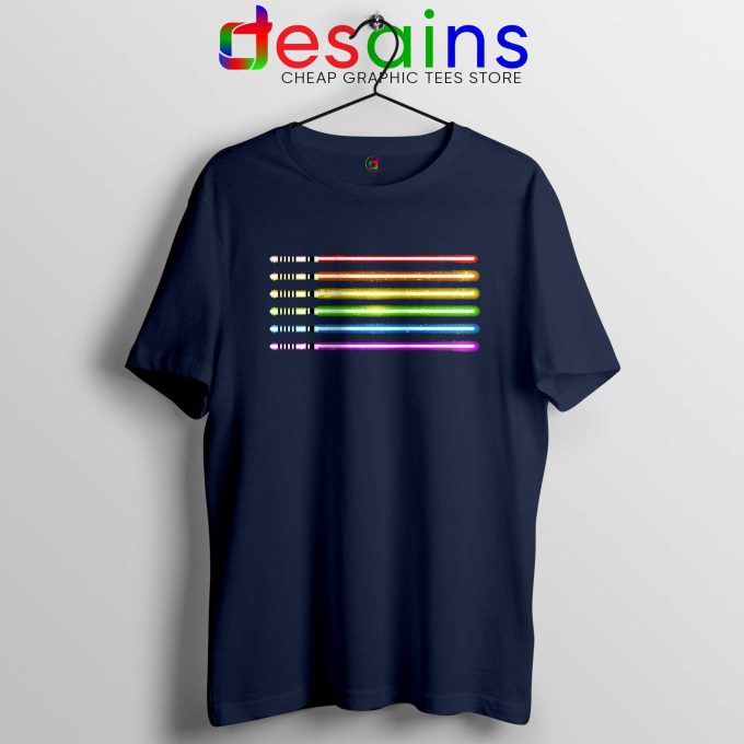 LGBT Flag Light Swords Saber Navy Tshirt Star Wars Pride Tee Shirts