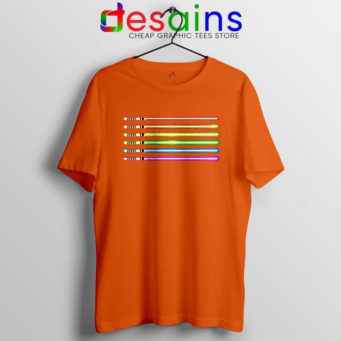 LGBT Flag Light Swords Saber Orange Tshirt Star Wars Pride Tee Shirts