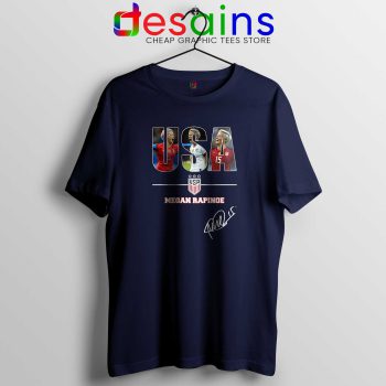 Megan Rapinoe Signature Navy Tshirt USA Women’s Soccer Team Tee Shirts