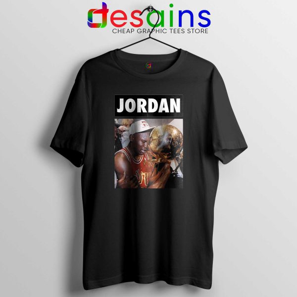 Michael Jordan Championship Trophy Black Tshirt Cheap NBA Tee Shirts