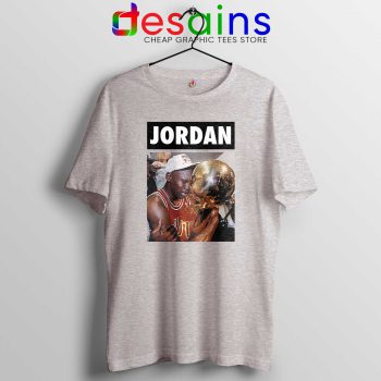 Michael Jordan Championship Trophy Sport Grey Tshirt Cheap NBA Tee Shirts