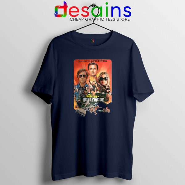 Once Upon a Time in Hollywood Navy Tshirt Quentin Tarantino Tee Shirts
