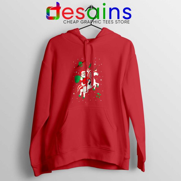 Santa Unicorn Ugly Christmas Red Hoodie Funny Unicorn Cheap Hoodies