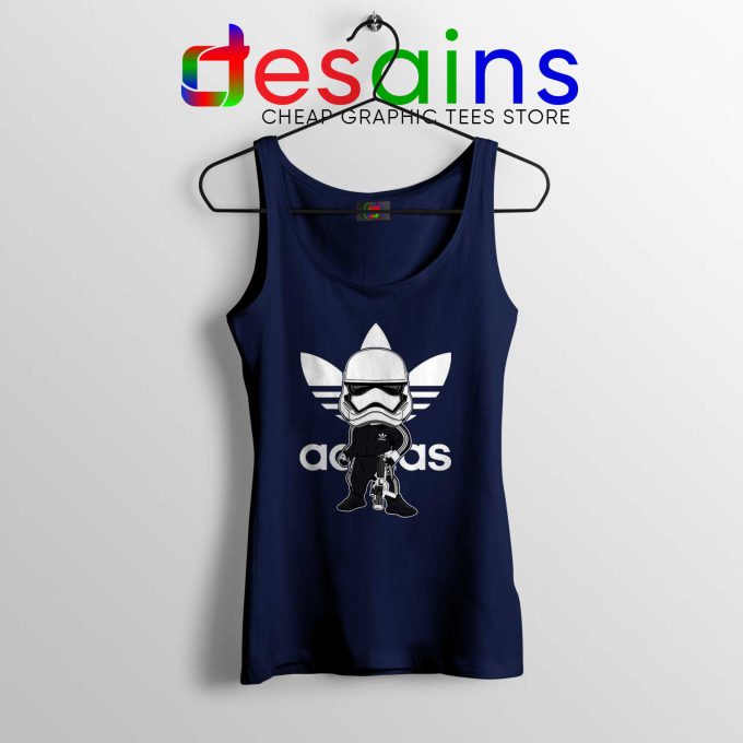 Stormtrooper Star Wars Adidas Navy Tank Top Three Stripes Logo Tank Tops