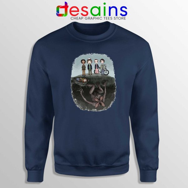 Stranger Things Demogorgon Navy Sweatshirt Poster Stranger Things Sweater