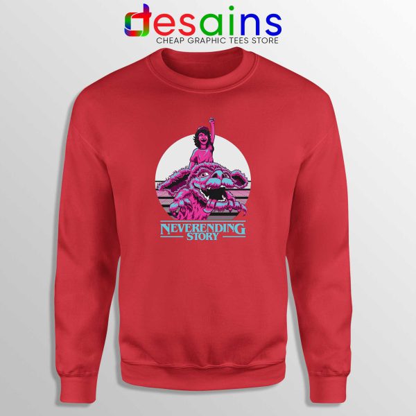 Stranger Things Mashup Red Sweatshirt Neverending Story Crewneck