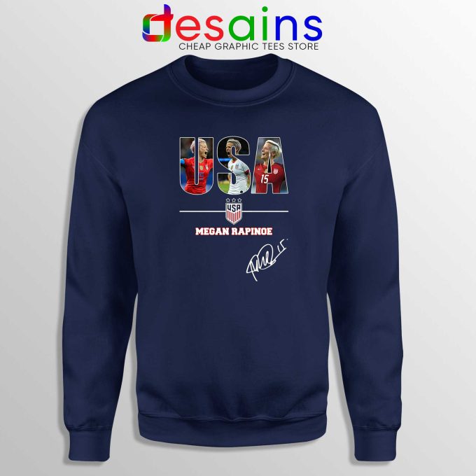 Sweatshirt Navy Megan Rapinoe Signature USA Womens Soccer Team Sweater
