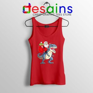 Tank Top Red Santa Riding Dinosaur Best Tank Tops Santa Christmas