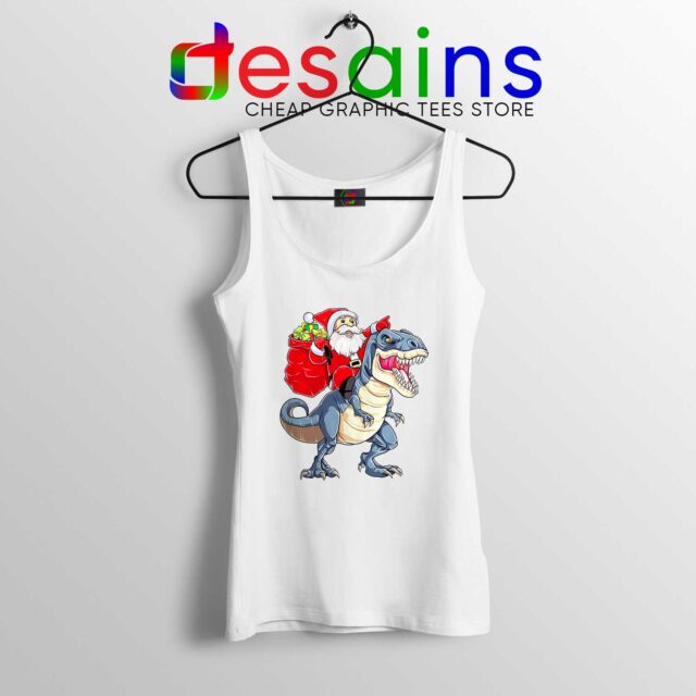 Tank Top Santa Riding Dinosaur Bad Christmas Funny