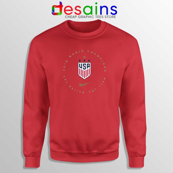 USWNT Champions 2019 Red Sweatshirt FIFA Womens World Cup Sweater