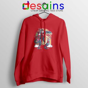 Unicorn Ninja Riding Dinosaur Red Hoodie Unicorns and Rainbows Hoodies