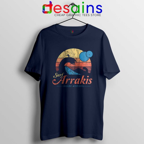 Visit Arrakis Navy Tshirt Vintage Distressed Surf Dune Tee Shirts