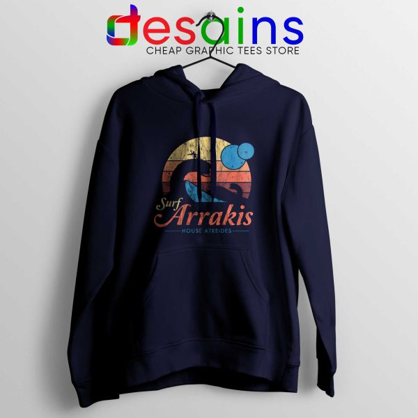 Visit Arrakis Vintage Navy Hoodie Distressed Surf Dune Cheap Hoodies