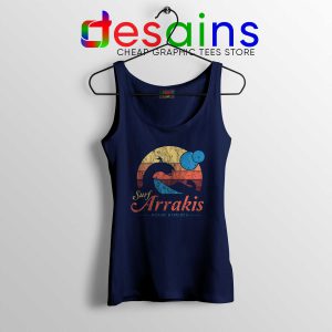 Visit Arrakis Vintage Navy Tank Top Distressed Surf Dune Graphic Tank Tops