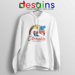 Visit Arrakis Vintage White Hoodie Distressed Surf Dune Cheap Hoodies