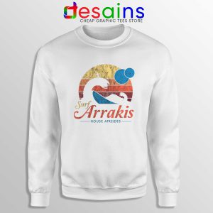 Visit Arrakis Vintage White Sweatshirt Distressed Surf Dune Crewneck Sweater