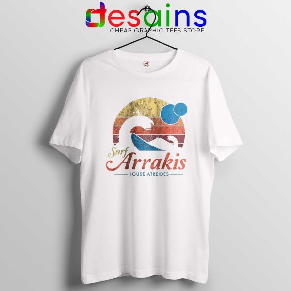 Visit Arrakis White Tshirt Vintage Distressed Surf Dune Tee Shirts